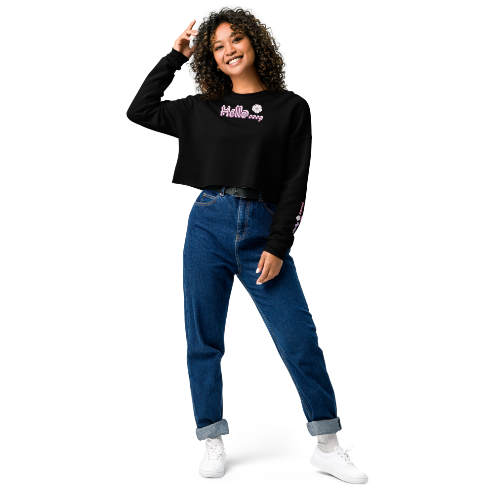 Coffee Quote Crop Sweatshirt – Cozy, Stylish & Made Just for You! "Hello..., we meet again, it's been a while."