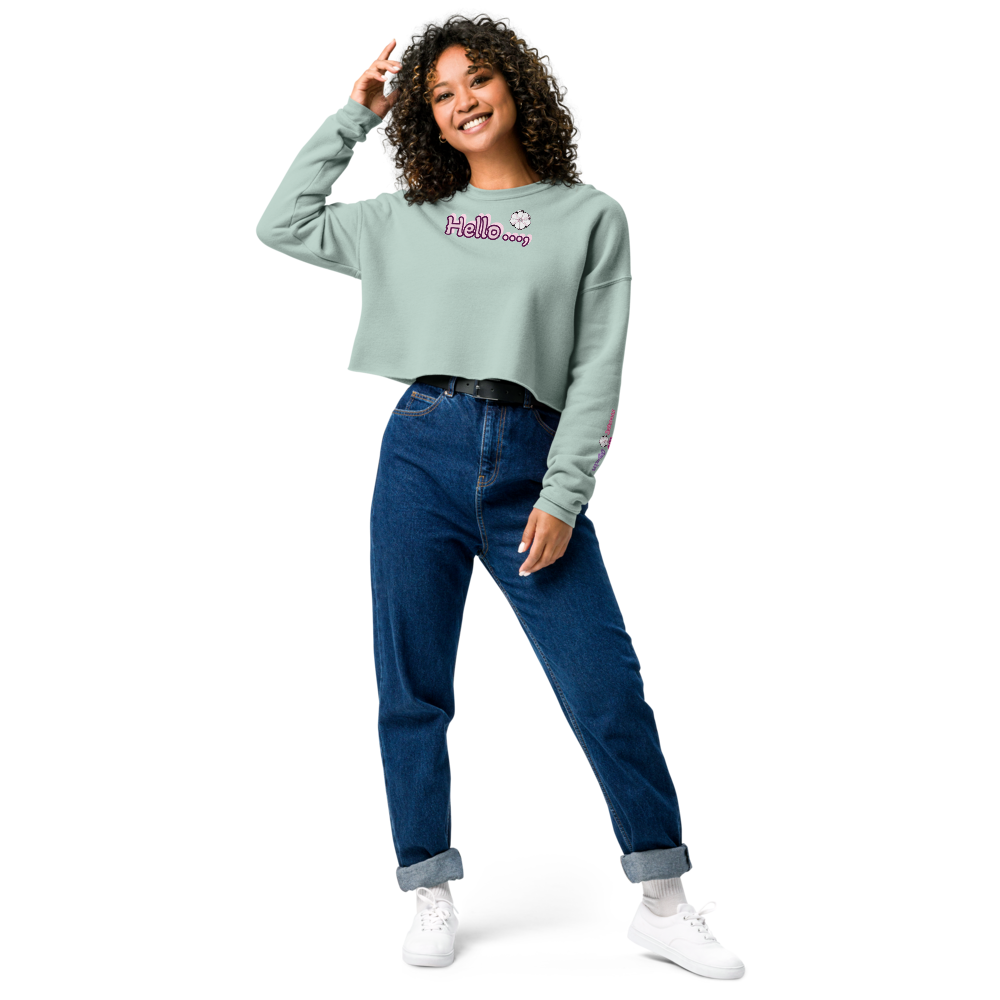 Coffee Quote Crop Sweatshirt – Cozy, Stylish & Made Just for You! "Hello..., we meet again, it's been a while."