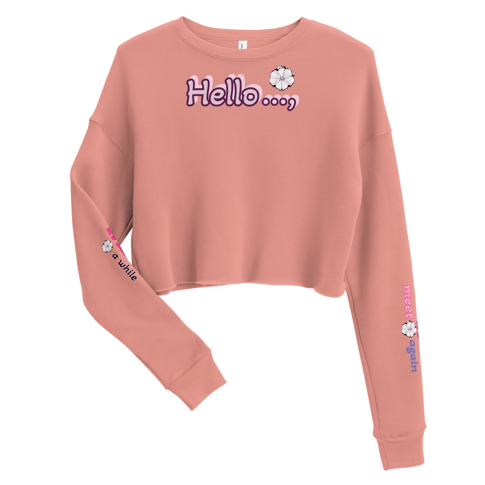Coffee Quote Crop Sweatshirt – Cozy, Stylish & Made Just for You! "Hello..., we meet again, it's been a while."