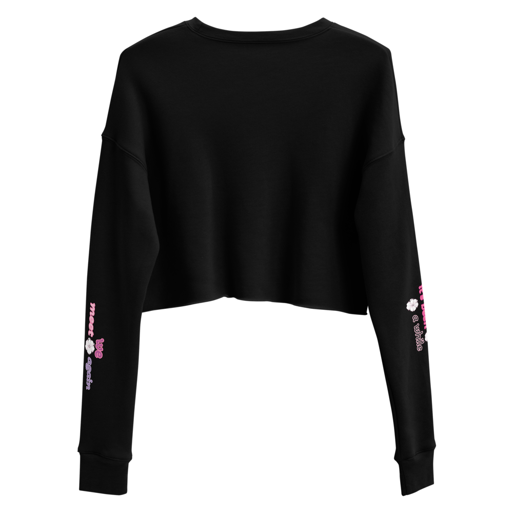 Coffee Quote Crop Sweatshirt – Cozy, Stylish & Made Just for You!  "Hello..., we meet again, it's been a while."