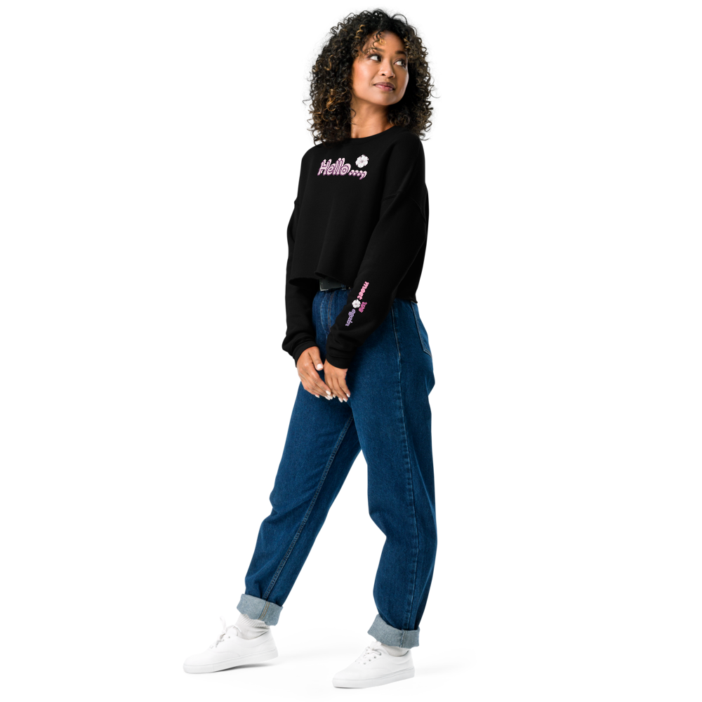 Coffee Quote Crop Sweatshirt – Cozy, Stylish & Made Just for You!  "Hello..., we meet again, it's been a while."